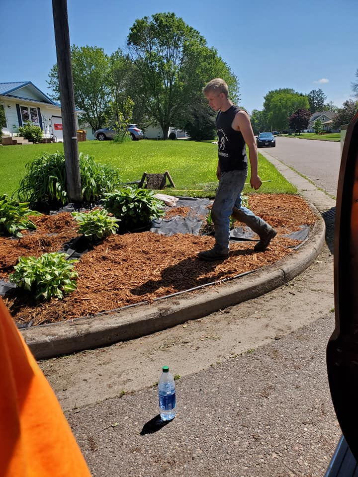 Decorative stone landscaping project Eau Claire WI