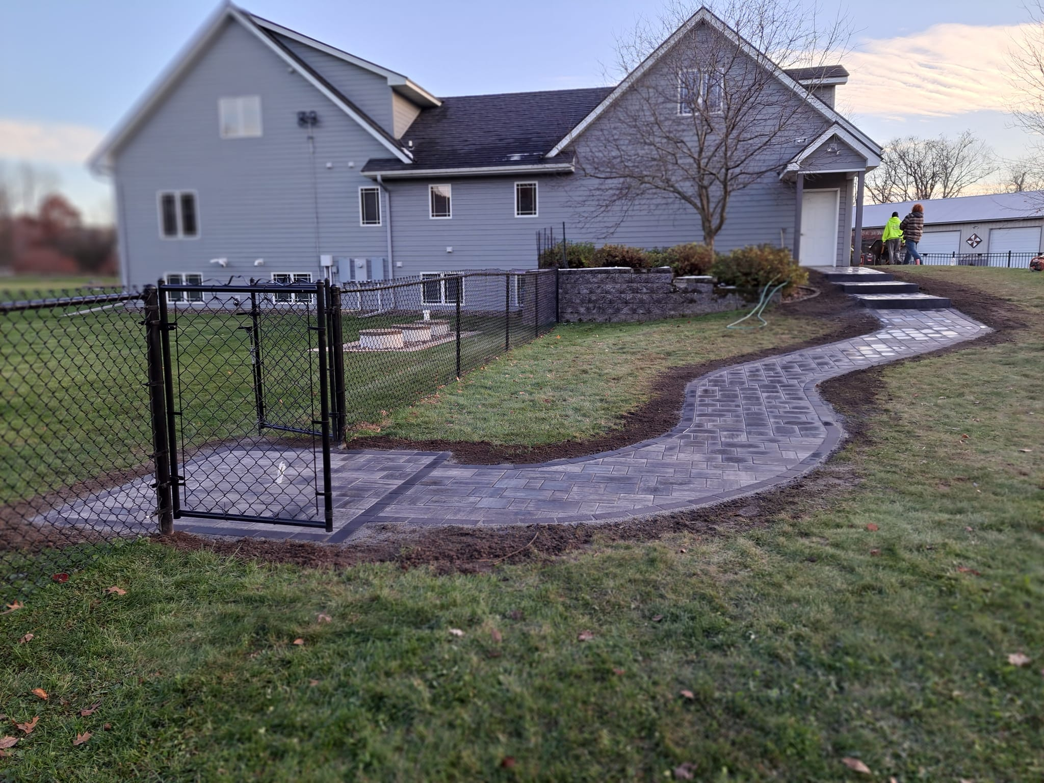 Paver patio installation by Garbers & Sons Landscaping