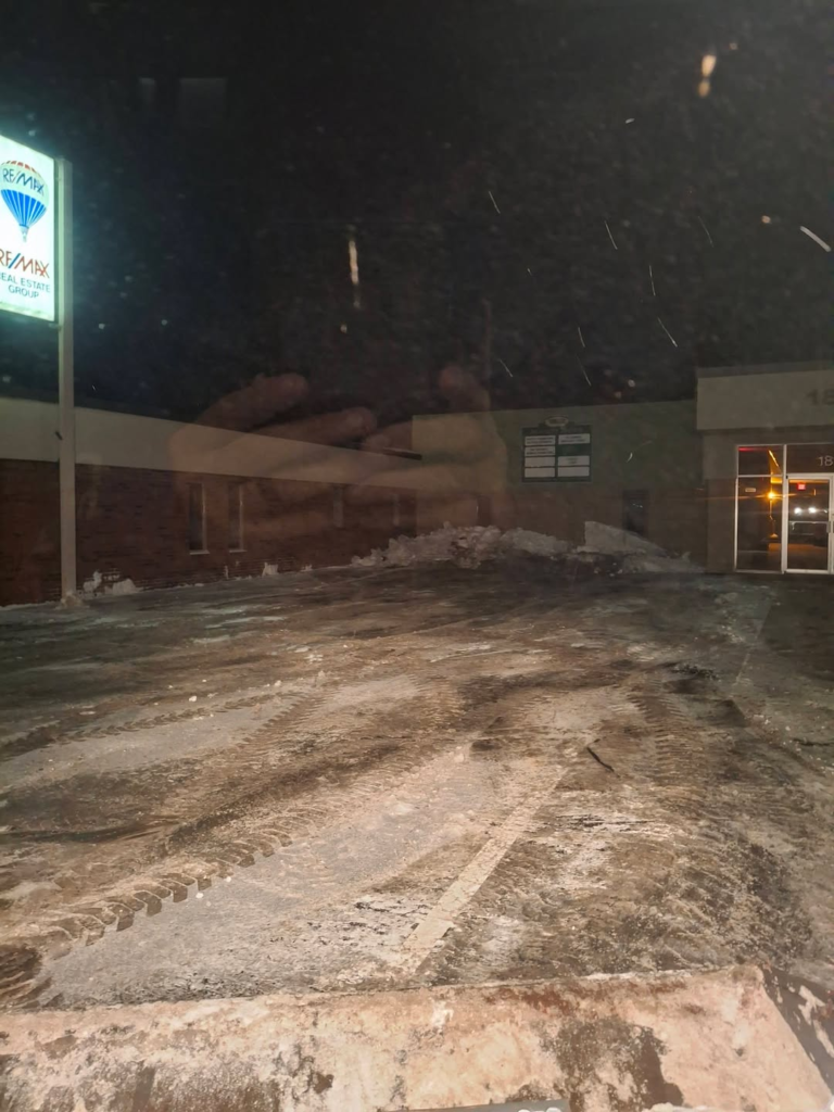 Snow pile removed